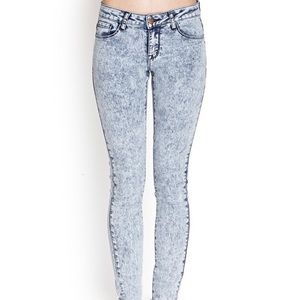 Forever 21 acid washed high waisted jeans